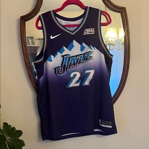 Nike Jazz Purple and White Basketball Jersey 27 Gobert in EUC!